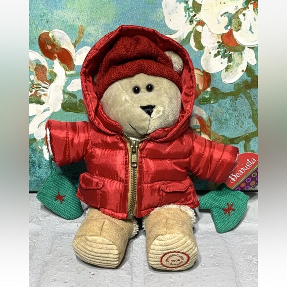 Starbucks Other - Starbucks Bearista Barista Bear Plush 2006 Puffer Coat Red Coffee Love 51st Ed